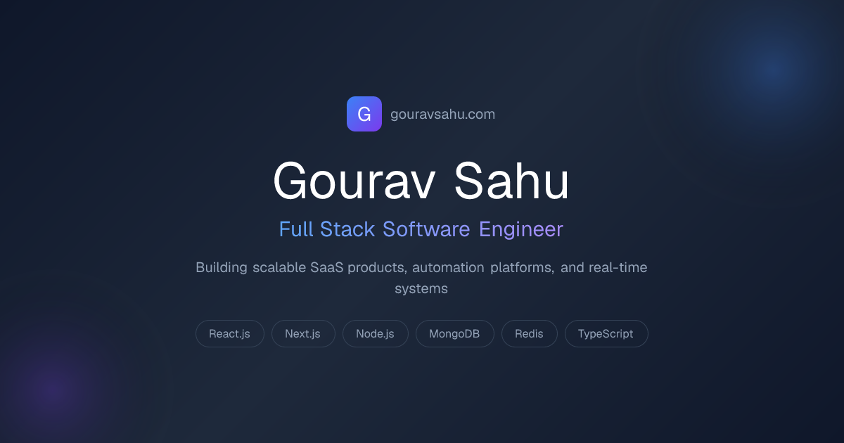 Gourav Sahu | Full Stack Software Engineer